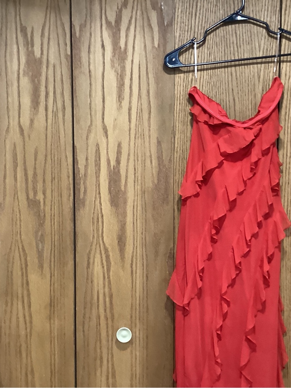 Oh Polly Red One-Shoulder Ruffle Dress - Picture 3 of 5